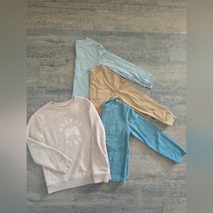 Set of Four Long Sleeve Shirts in Neutral Tones Boys